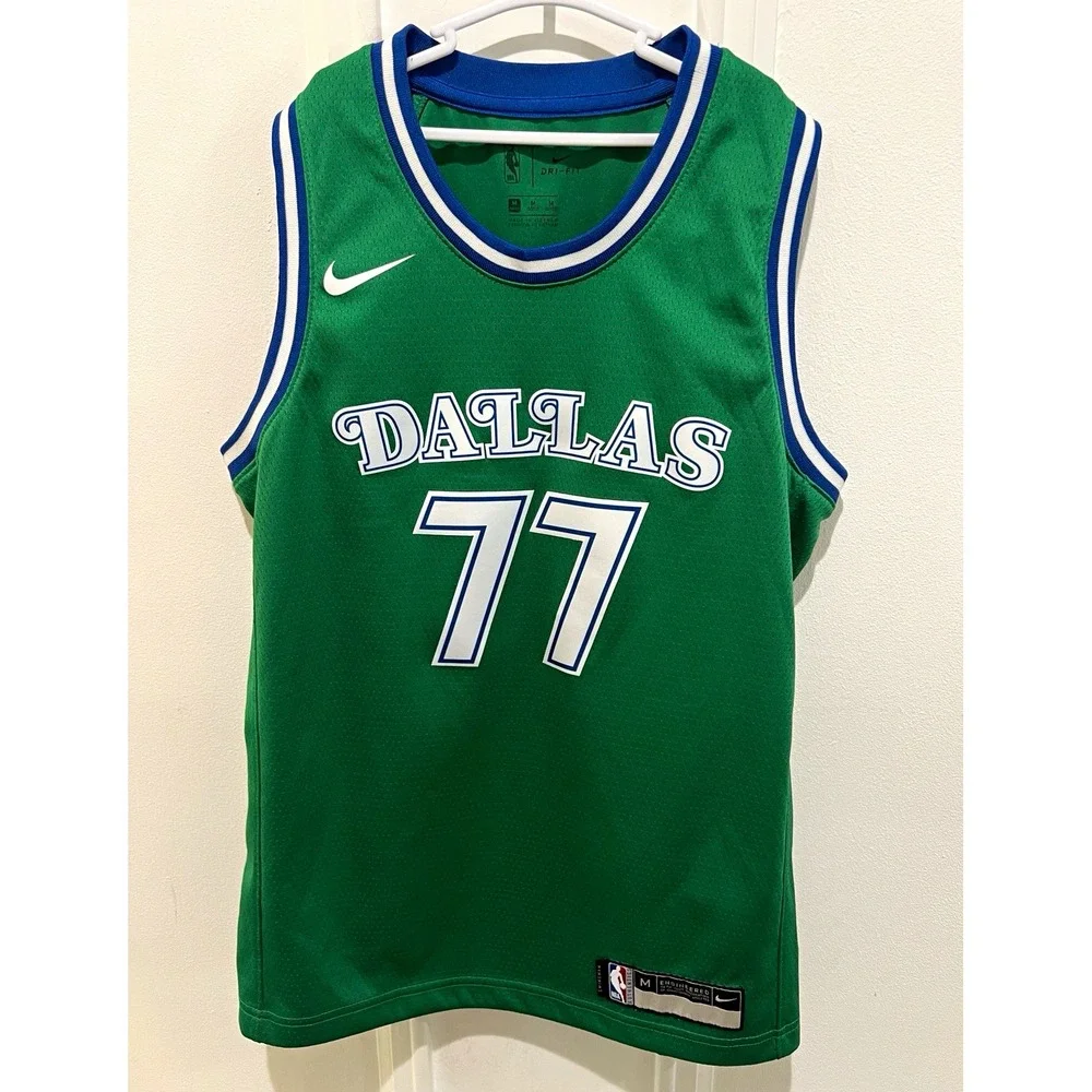 Nike Luka Doncic Dallas Mavericks #77 Youth Medium Green Swingman Jersey NBA